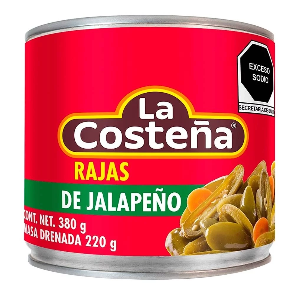 Rajas Jalapeños La Costeña 24/380 g