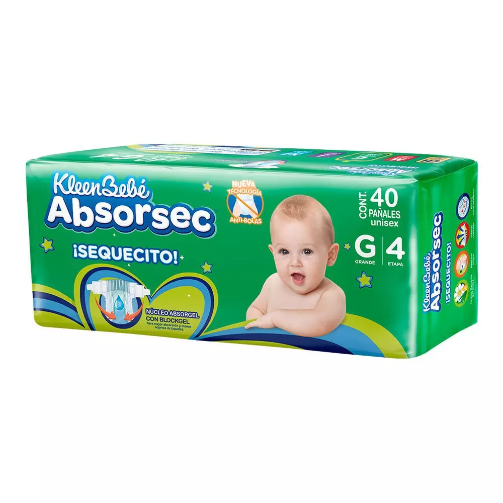 Pañal K.B.B. Absorsec Grande 4/40 Pzas