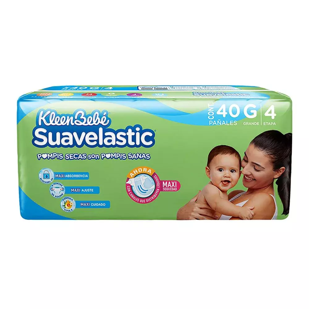 Pañal K.B.B. Suavelastic Grande 4/40 Pzas