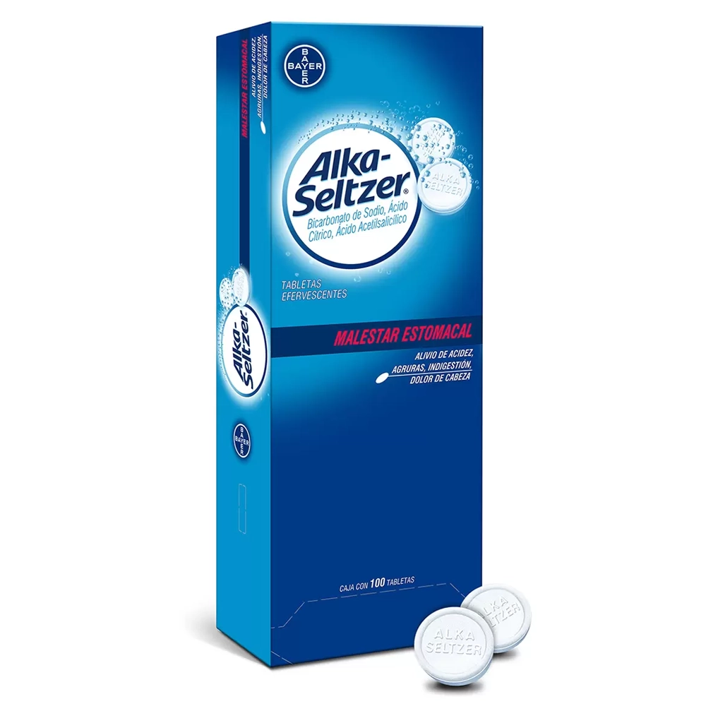 Exh. Tabletas Alka Seltzer 100 Pzas
